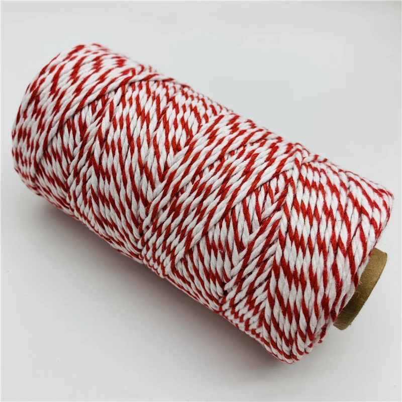2mm Cotton rope 10yards/Lot Colorful Twisted String for Home Decor Handmade Christmas DIY Gift Wrap