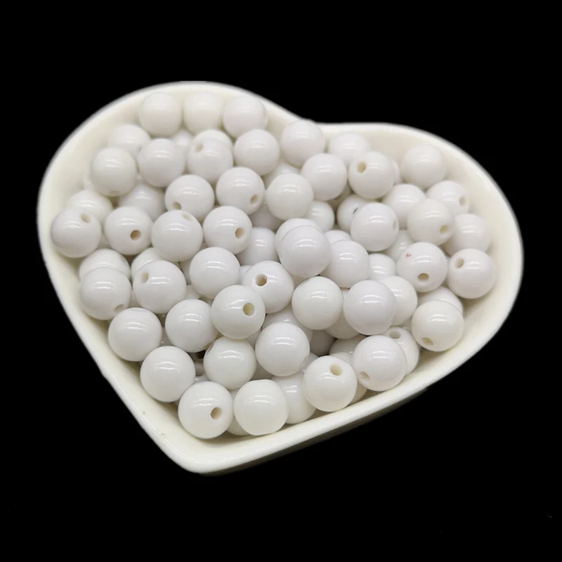 Acrylic Beads 4 6 8 10 mm Round Loose Spacer Jewelry Making Bracelet Necklace DIY Accessory