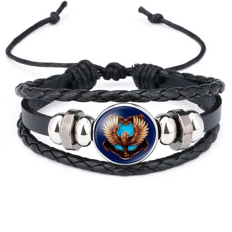 Harri Potter Magic Spell Time Gem Badge Weave Beaded Leather Action Figure Bracelet Cosplay Toy Children Gift