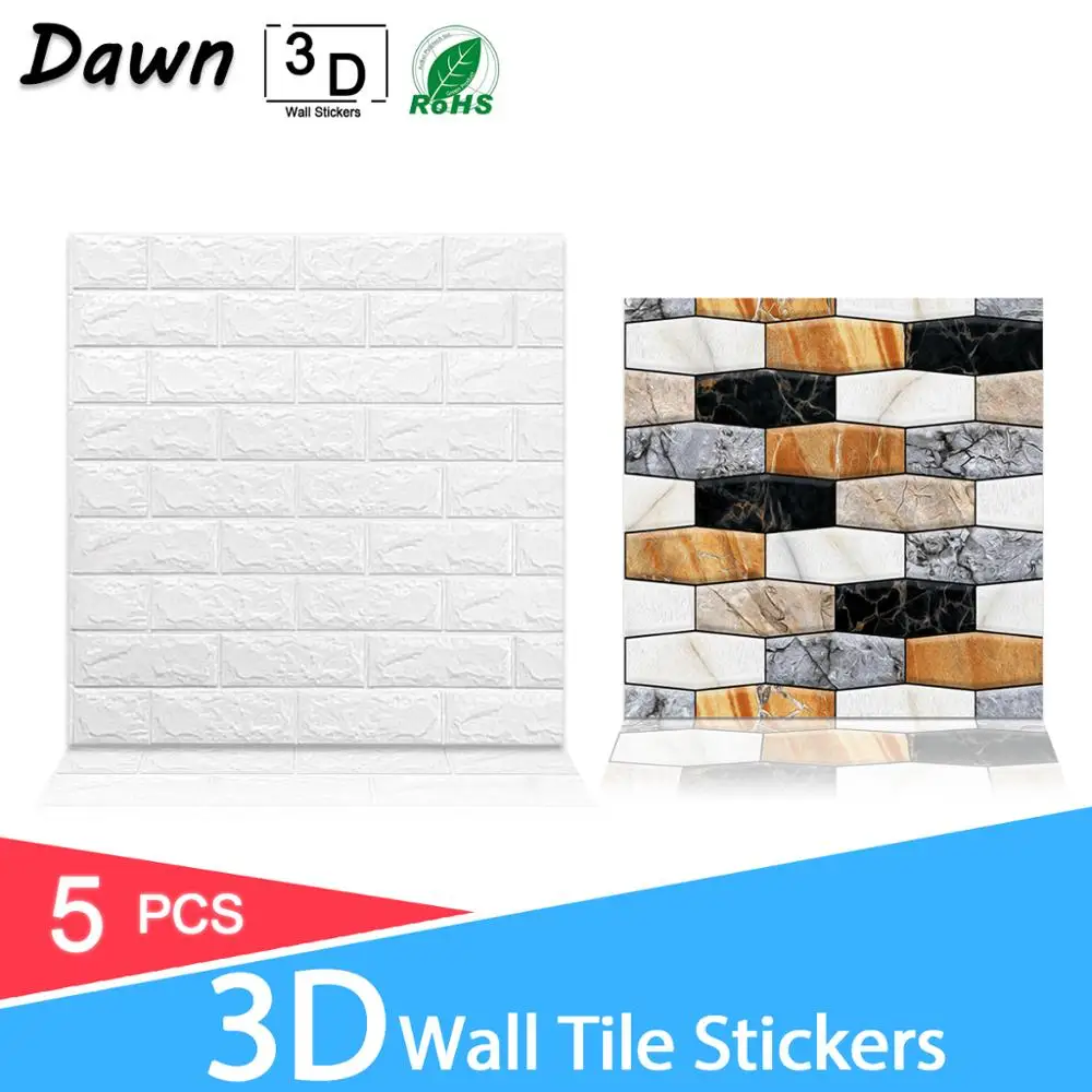 Wall-Paper Self-Adhesive Brick-Stone-Pattern Prints Living-Room Floral Waterproof 3D