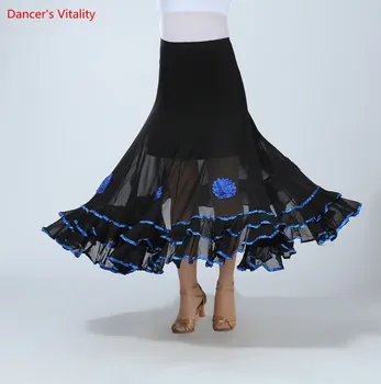 

New Ballroom Dance Skirt Modern Practice Skirt Waltz Square Dance New Big swing Long Skirt Skirt Ballroom Dance