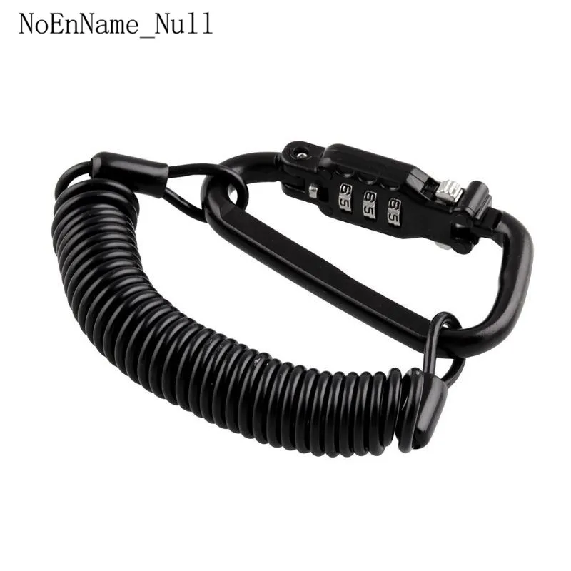 

Tough Motorcycle Helmet Lock with Black Combination Pin Locking Carabiner Device