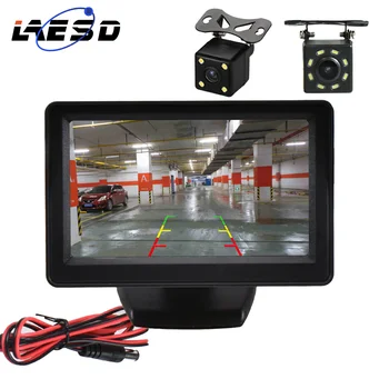 

LAESD 4.3inch Car Rear View Camera Monitor 12V Night Vision Backup Reverse Camera Kit TFT LCD Reversing Parking Rear View System