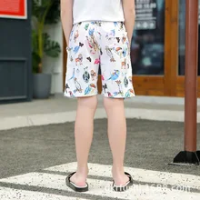 Детские летние штаны; стиль; пляжные шорты из чистого хлопка с принтом героев мультфильмов; пляжные шорты для отдыха; Детские 1919