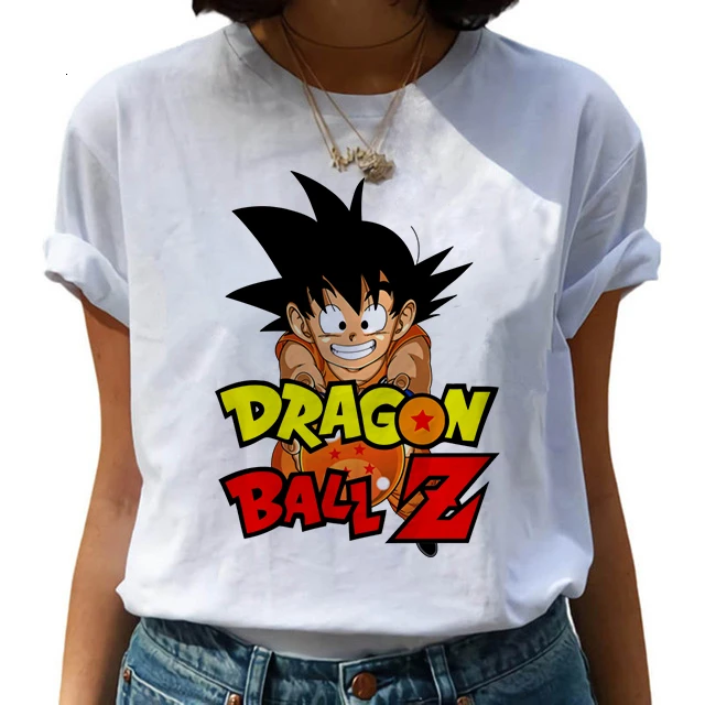 Dragon Ball Z Супер Футболка женская Dragon Ball Сон Гоку DBZ Вегета хип-хоп Футболка Забавный мультфильм японский Саян Футболка женская - Цвет: 325