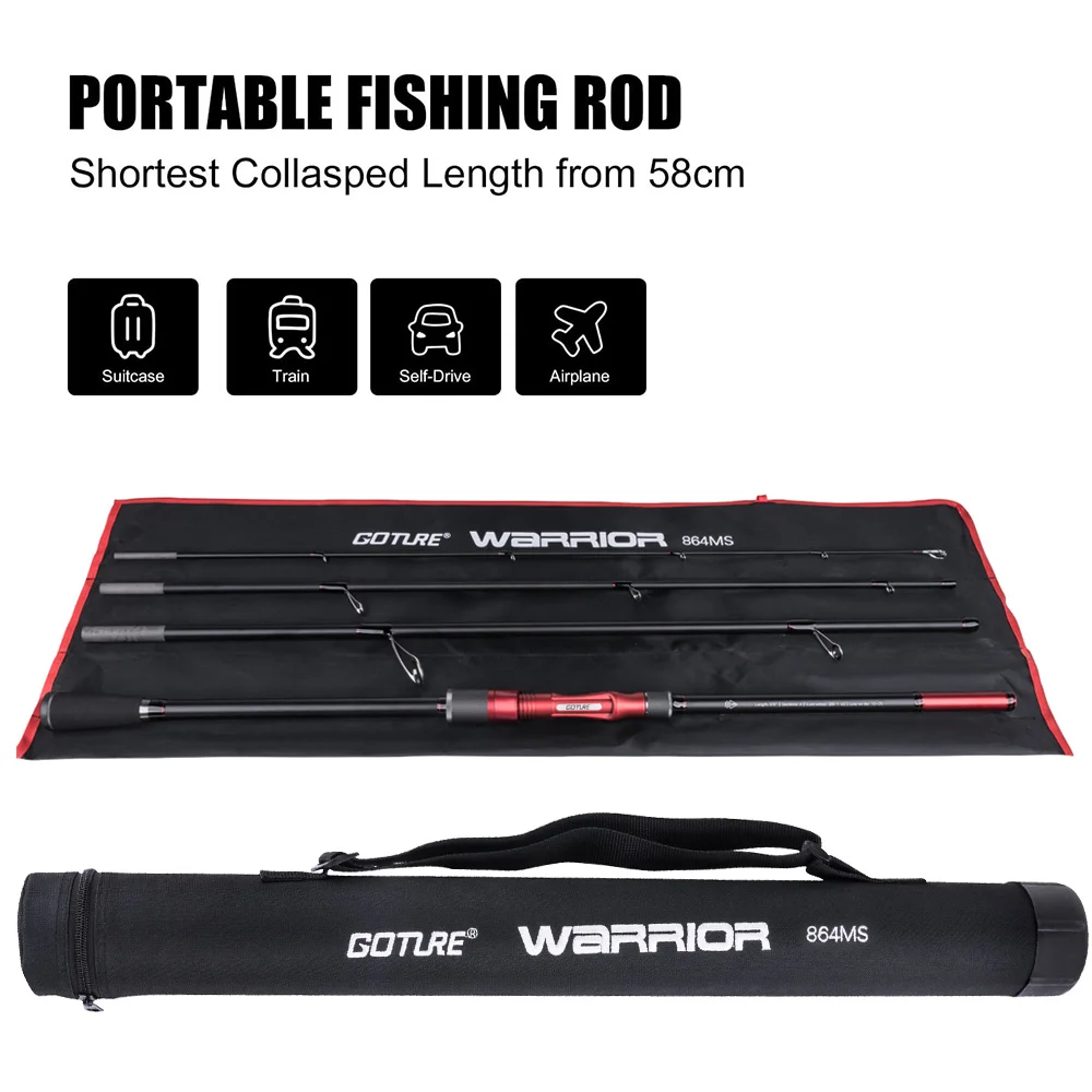 Goture Warrior Fishing Rod 2.7m 2.4m 2.28m 2.13m 4 Pieces Carbon