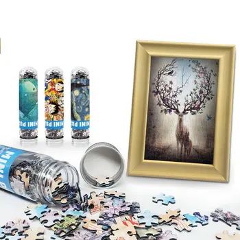 

150 Pcs Mini Jigsaw Puzzles Test Tube Toy With Photo Frame Puzzle Educational Learning Education Brain Assemble Teaser
