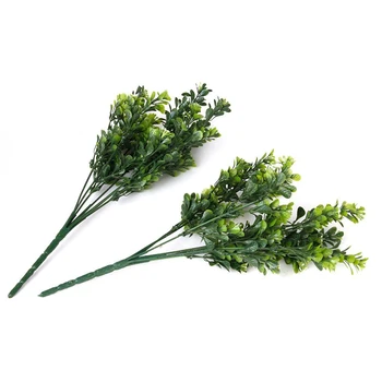 

2x Artificial Green Flowers Plants Herbs for Home Decoration Garden