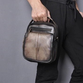 

Quality Leather Male Multi-function Fashion Messenger bag Casual Design Crossbody One Shoulder bag Satchel Tote School Bag 8025