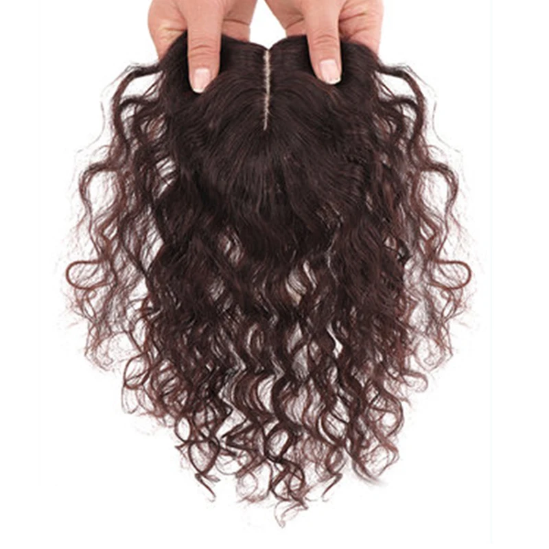 Tanie Czarne brązowe kręcone peruka Topper Hairpiece kręcone włosy wymiana włosy