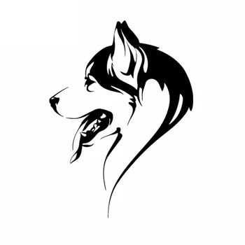 

Car Sticker Cute Funny PVC Decal Abstract Dog Husky Animal Head Pet Decal Car Sticker Creative Waterproof Black/white, 16cm*12cm