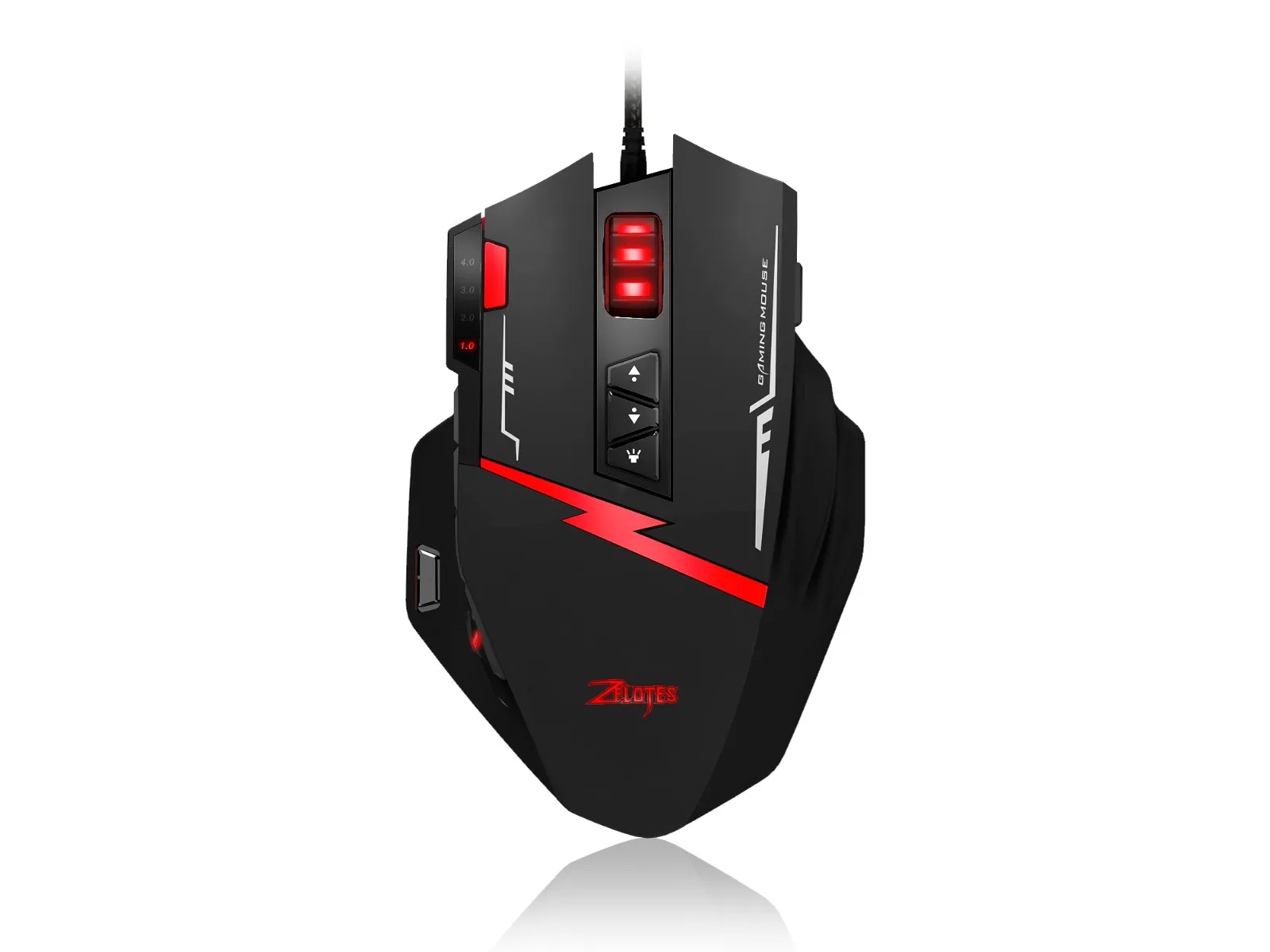 Zelotes C15 игровая мышь 7000 dpi 13 программируемых кнопок Настройка веса Cartri 5 dpi эргономичная для Windows Mac Os