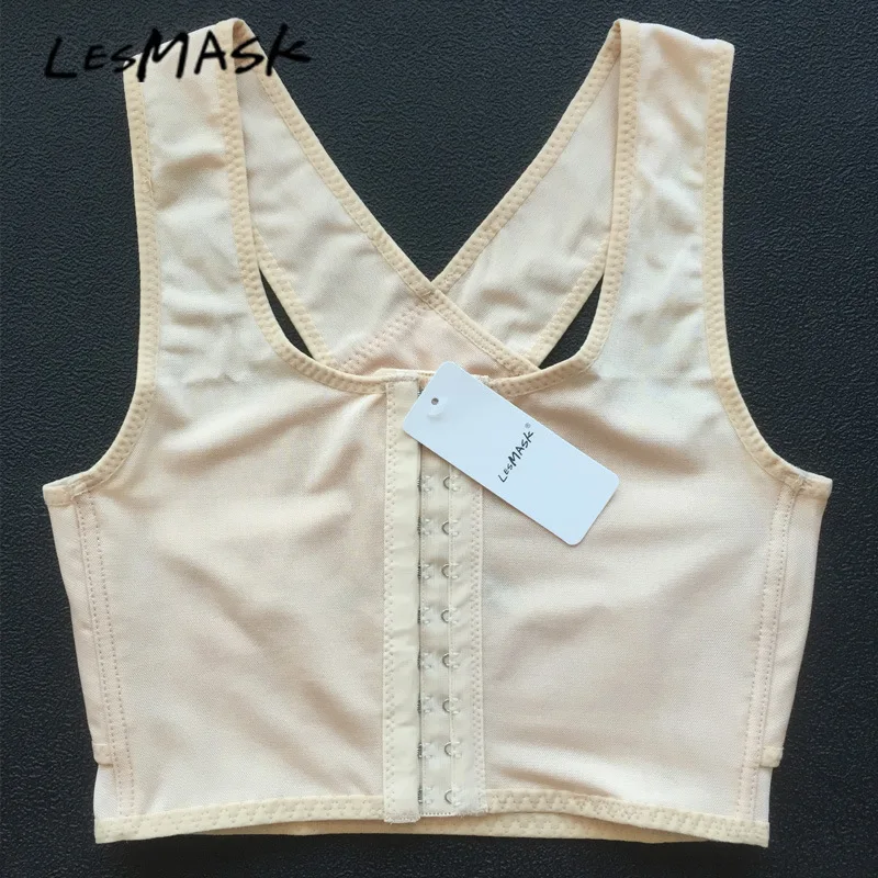Ruoru Tomboy Chest Binder Les Lesbian Casual Breathable Binder Trans Tank Top Vest Tomboy Bra Plus Size Buckle Short breast binder