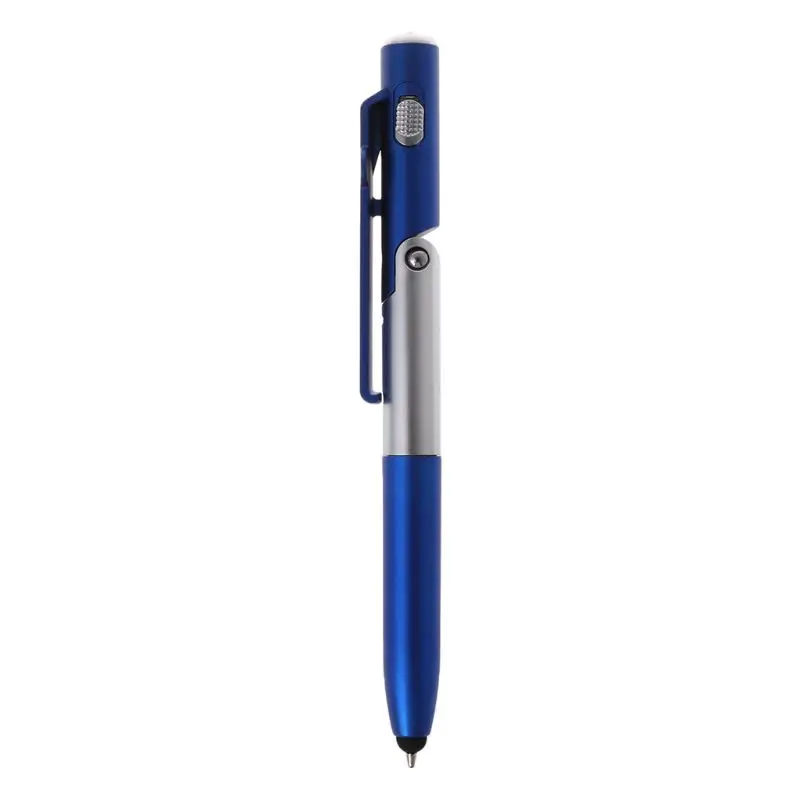 Многофункциональная шариковая ручка 4 в 1, складной светодиодный светильник, подставка для мобильного телефона, держатель для школы, офиса, канцелярские принадлежности - Цвет: Синий