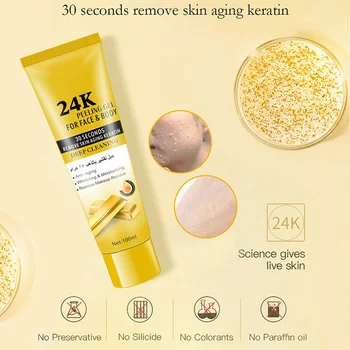 

Face Cleanser 24K Gold Exfoliator Exfoliating Whitening Brightening Peeling Cream Gel Face Scrub Removal 100g