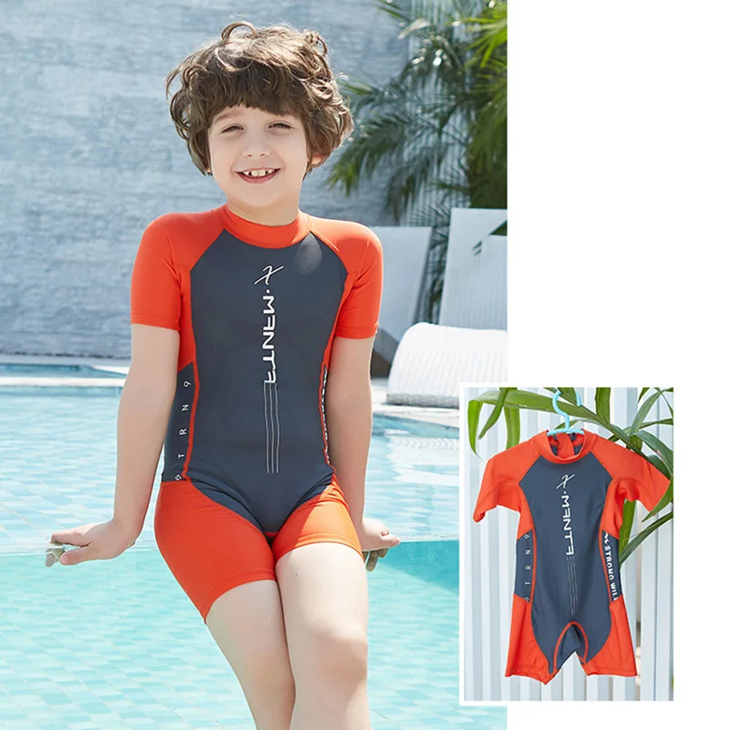 Купальный костюм с защитой от ультрафиолета для мальчиков и девочек детские