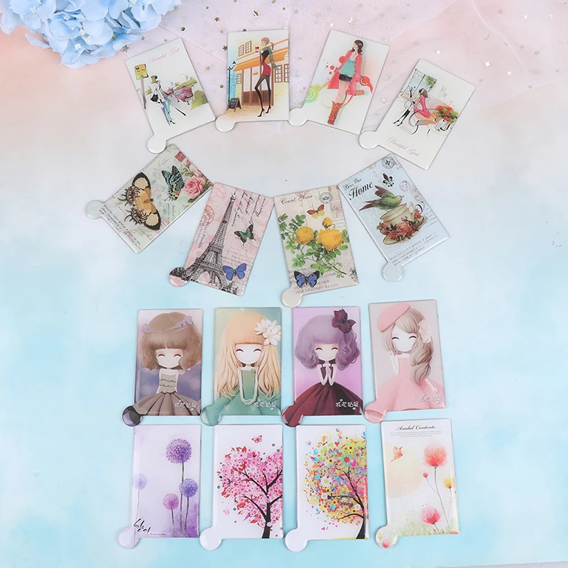 New 1PC Portable PU Leather Sleeve Pocket Card Mirror Shatter-Proof Cosmetic Essential Stainless Steel Unbreakable Makeup Mirror