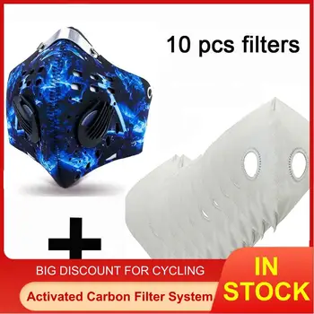 

Cycling Sports Running Tactical Carbon Dust Traning Face Mask Anti Pollution Bicycle Bike Outdoor Training Filter Gas Neoprene