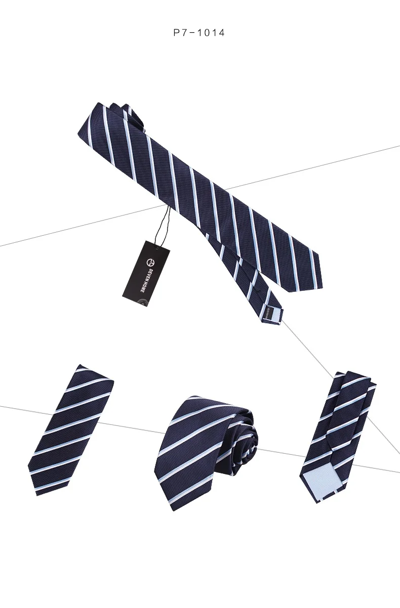 Абсолютно модный высококачественный мужской полосатый синий галстук-бабочка 7 см деловой костюм вечерние галстуки для мужчин с подарочной коробкой