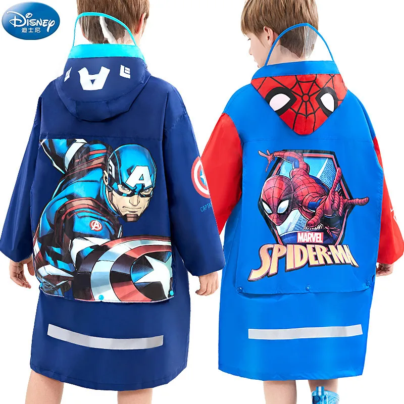 

Captain High Quality kids Raincoat Inflatable Cap Children US Captain Rainproof Poncho Boys Rainwear Rainsuit Outdoor gifts