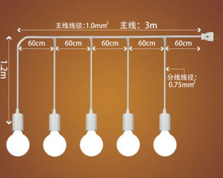 Занавес E27 Adsion струнные огни кафе праздники Декор DIY лампы - Цвет: White With 5 Bulbs