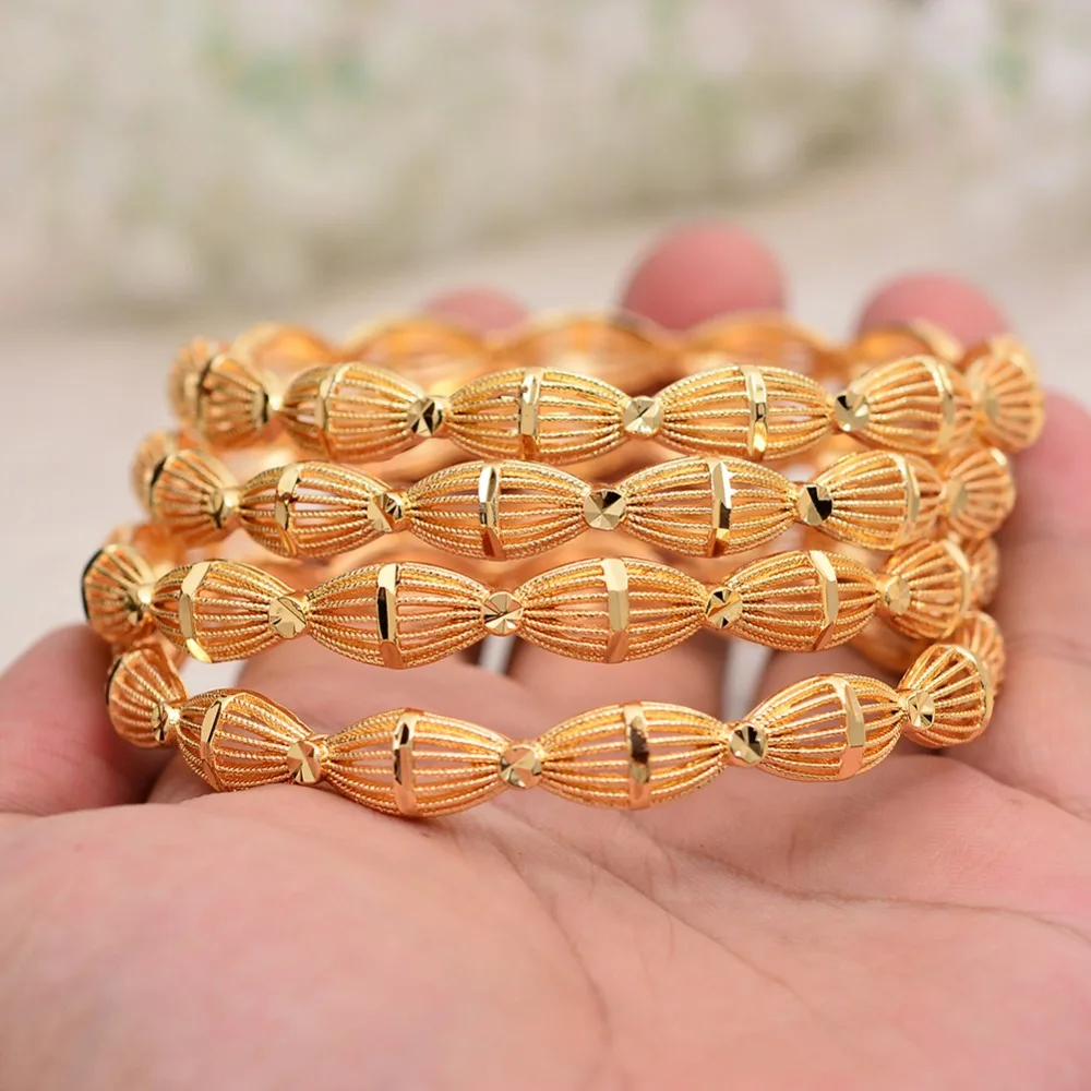 Annayoyo, 4 шт., винтажный браслет, золотой браслет, цепочка для женщин, золотой Дубай, свадебный браслет для невесты, африканские Арабские Ювелирные украшения