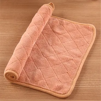 

Double-layer Thickening Hangable Coral Velvet Towel Absorbent Rag Home Kitchen Wipes Cleaning Cloth