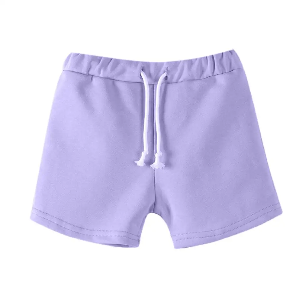 Huang Neeky W#5 Модные повседневные короткие штаны ярких цветов для маленьких мальчиков и девочек повседневная одежда летняя Горячая Распродажа - Цвет: Фиолетовый