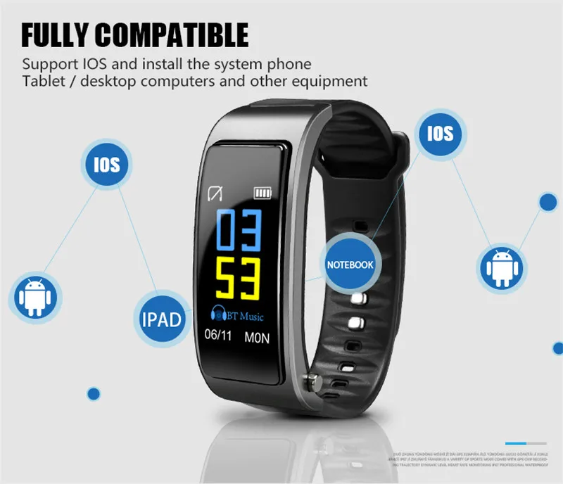 Контрольный шагомер сердечного ритма Смарт-часы Y3 умный браслет Bluetooth наушники 2 в 1 телефонные звонки напоминающие умные часы для мужчин D30