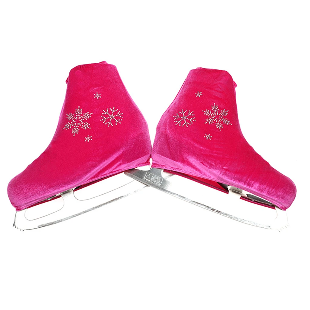 2pcs Ice/Figure/Roller Skate Boots Shoes Cover Protecting Tool with Snowflake Image, Rose Red, White, Black