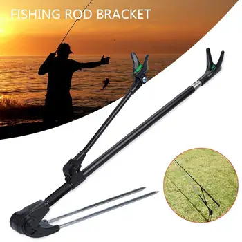 

Fishing Rod Rack Fishing Rods Holder Reservoir Brace Black Metal Outdoor Sport Lake Fishing Bracket Rivers