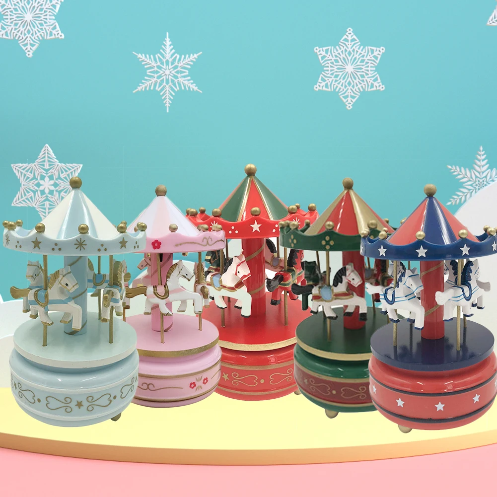 Musical box carousel music carousel wooden carousel music box toy children's doll game