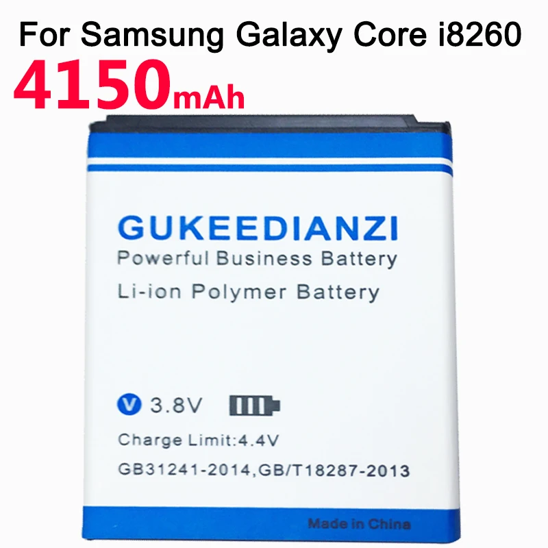 GUKEEDIANZI 4150mAh Battery B150AE B150AC For Samsung GALAXY Core GT I8260 I8262 G3508j G3502/3508/3509/3502U SM-g3502U | Мобильные