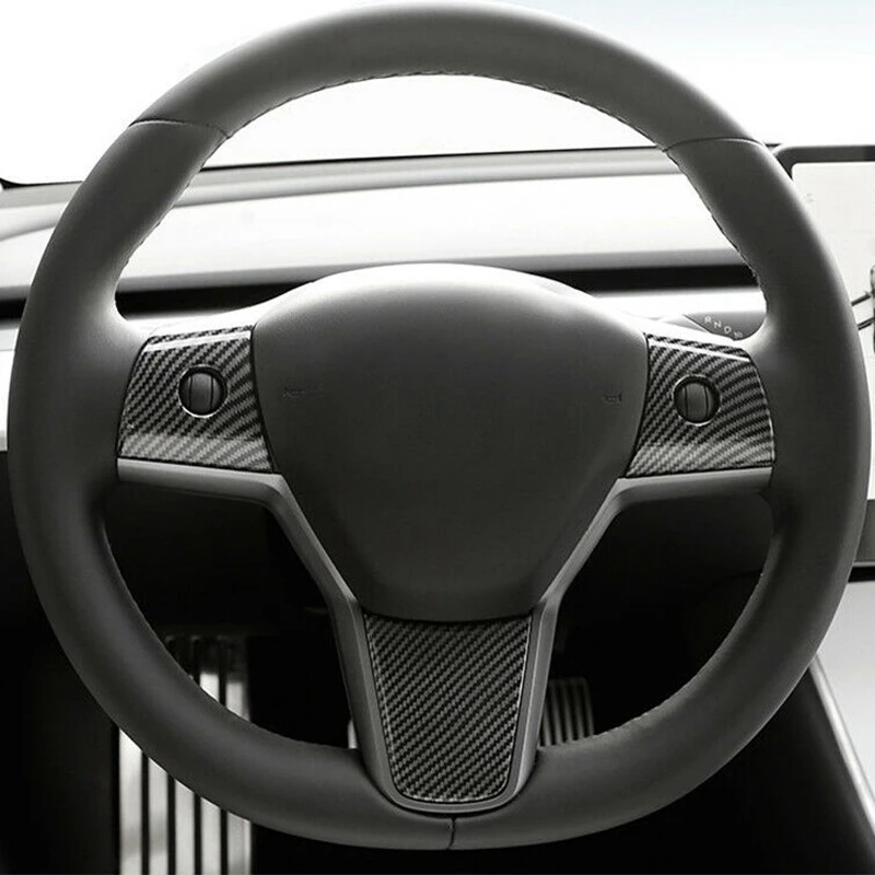 Для Tesla модель 3 рулевая панель крышка планки из углеродного волокна подходит