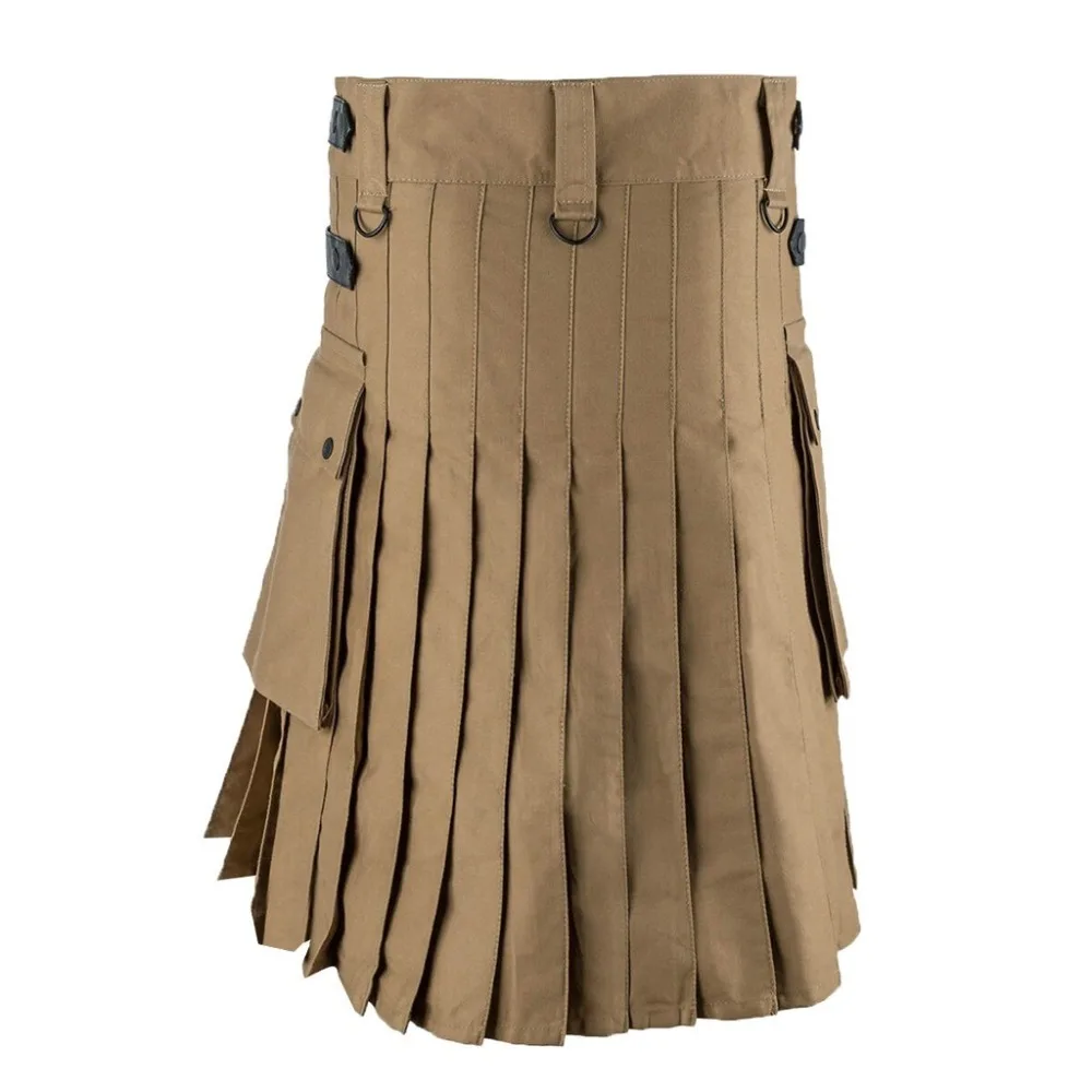 Новинка, настраиваемая Готическая короткая Мужская винтажная юбка Kilt Kendo с карманами, шотландская одежда, плиссированная юбка, брюки 3