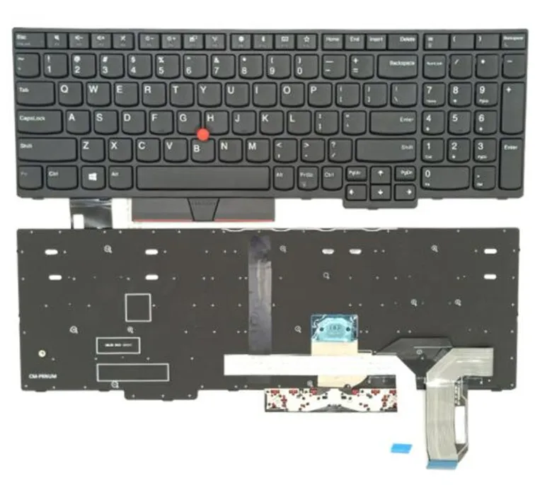 para Lenovo Thinkpad E580 E585 E590 L580 P52 P53 P73 T590 Teclado Eua sem Moldura Preta Retroiluminada Novo