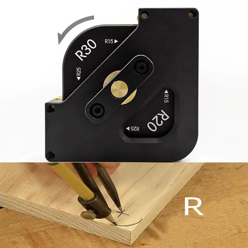 

4 in 1 Corner Radius Quick-jig Router Table Template Jig Arc Angle Half Fillet Locator Jig for Woodworking Trimming Tools