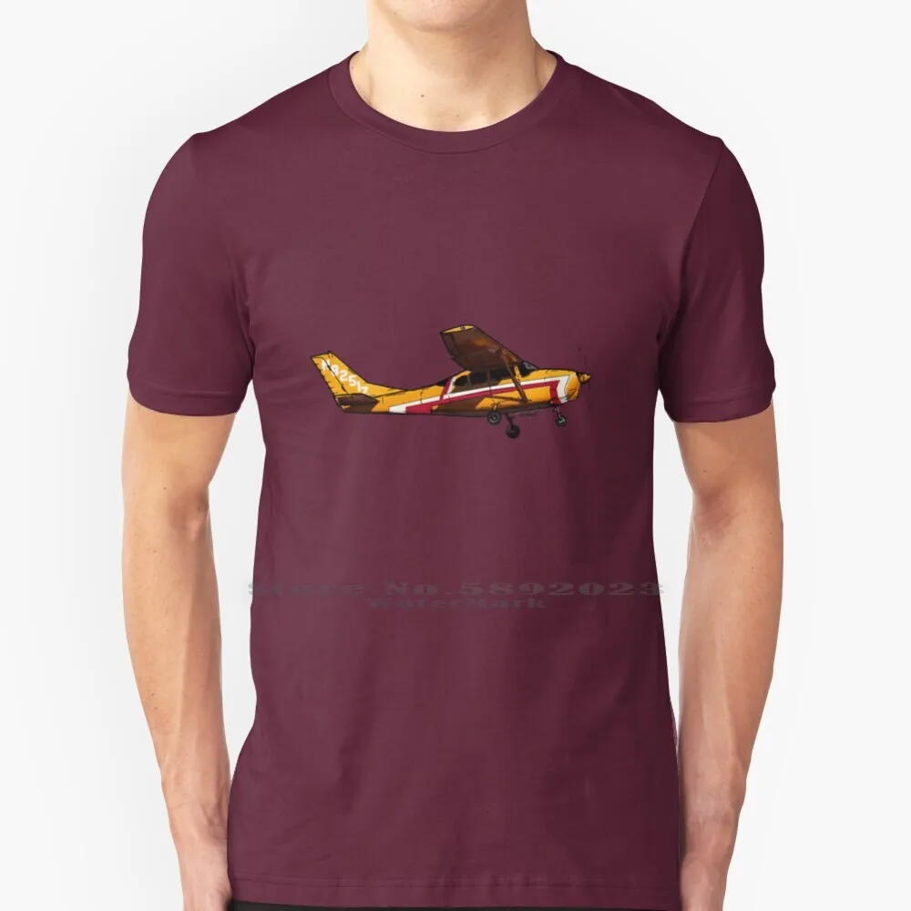 Cessna 205 T Shirt Cotton 6Xl Cessna Bush Plane Stol Alaska Tundra Pneumatici Sand Bar Landing Aviation Airport 170 172 182 Tail