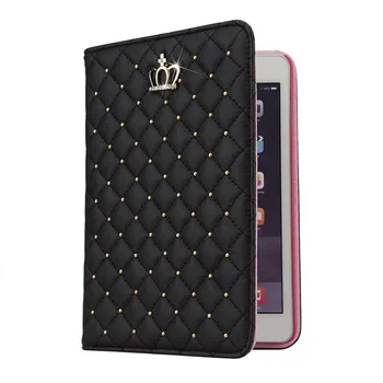 

Fashion Diamond Crown Leather Case With Auto Wake/Sleep Function Fold Solid Color For iPad Mini 4 Protective Cover UND S