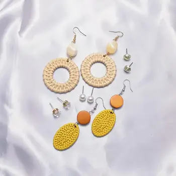 

Bohemian Geometric Drop Earrings Fashion Jewelry Hot Holiday Wind Dangle Earring Set Big Resin Statement Earrings For Women Gift