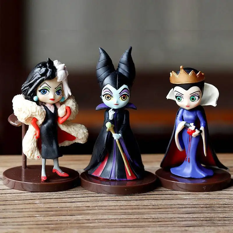 Qposket3 диснеевские аниме серии принцесс из ПВХ малефисент Cruella злая королева
