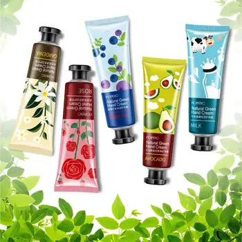 

5pcs/set Fruit Nourish Hand Cream Moisture Nourishing Anti Chapping Whitening Hand Lotion 30g