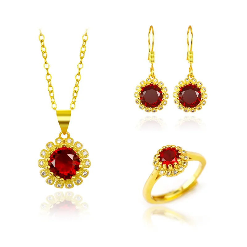 Gold chain with ruby stones Clearance