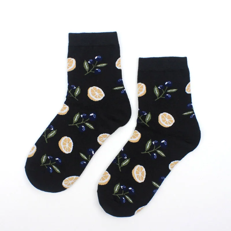 3 пары носков с фруктовым узором; милые теплые дышащие эластичные носки для женщин; сезон осень-зима; NIN668