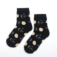 3 пары носков с фруктовым узором; милые теплые дышащие эластичные носки для женщин; сезон осень-зима; NIN668