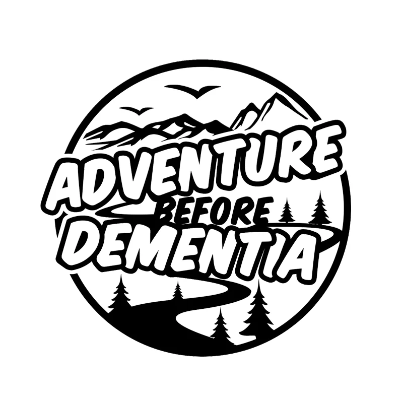 15*14 3 см Adventure Before Dementia Забавный автомобиль караван Кемпер Ван шутка виниловая