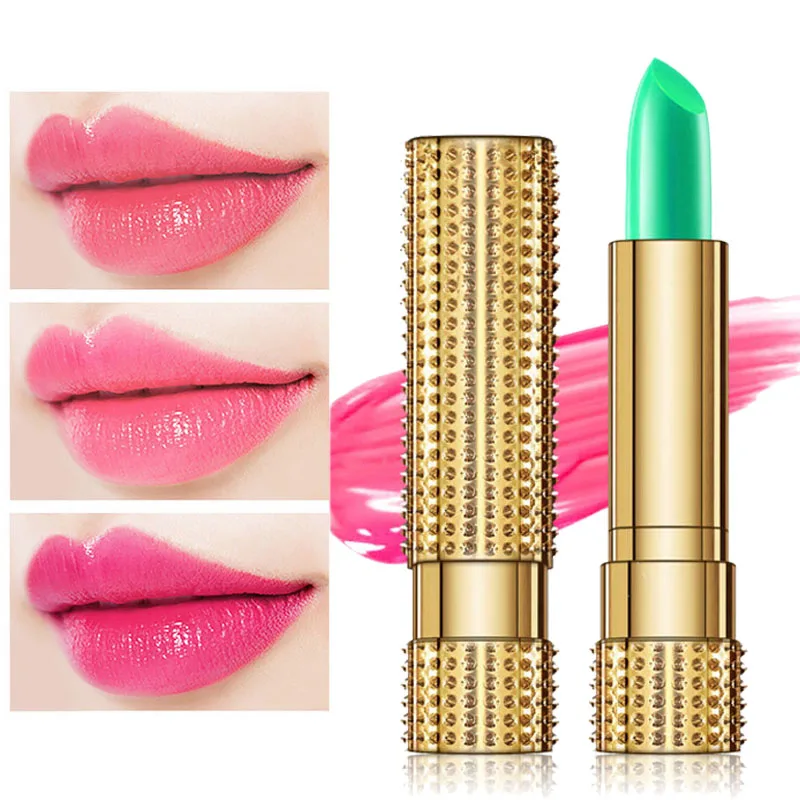 

1pcs Natural Aloe Vera Lip Balm Temperature Change Color Red Lipsticks Long Lasting Moisturizing Lips Stick for Women Makeup