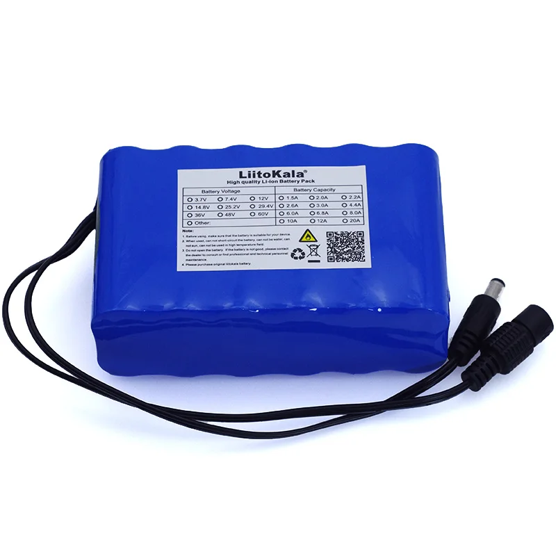 Liitokala 12V 10Ah 18650 li-lon аккумулятор 10000mAh с BMS плата защиты цепи DC 5,5*2,1 мм+ 12,6 V 1A зарядное устройство