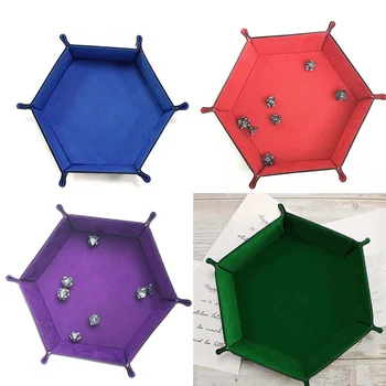 

1 PC Quadrilateral/Hexagon Board PU Leather Dice Plate Bar Nightclub Game Board Gift Storage Tray