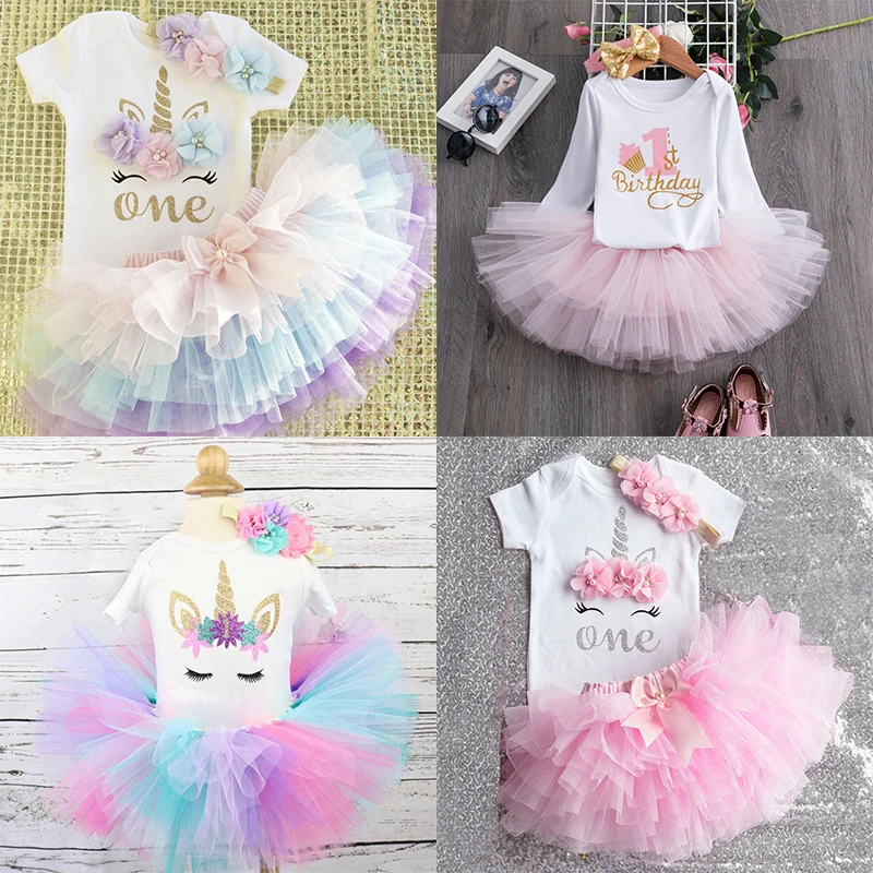 Vestido de fiesta de primer cumpleaños para niña, tutú rosa, pastel, vestidos infantiles, ropa de bautismo de 0 a 12M